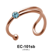 Blue Stone Circular Ear Cuff EC-101b